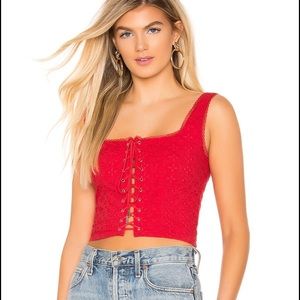 Majorelle Corset Lace Up Tank Top